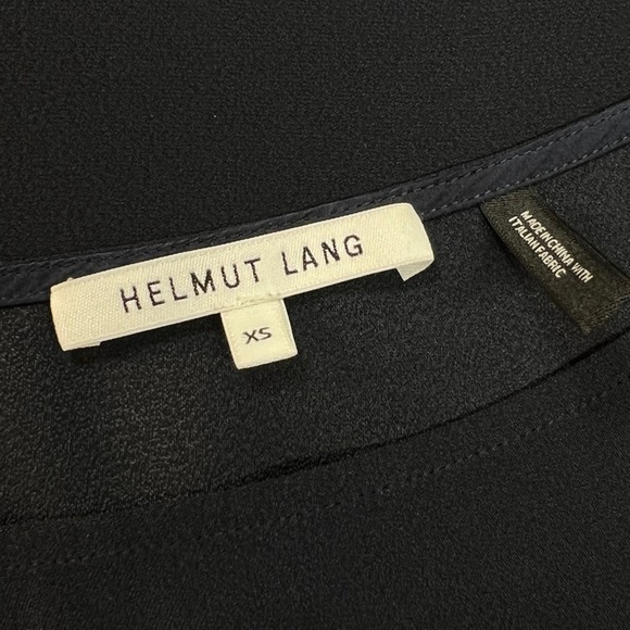HELMUT LANG deep navy one off shoulder cap sleeve blouse SZ XS - Picture 6 of 9